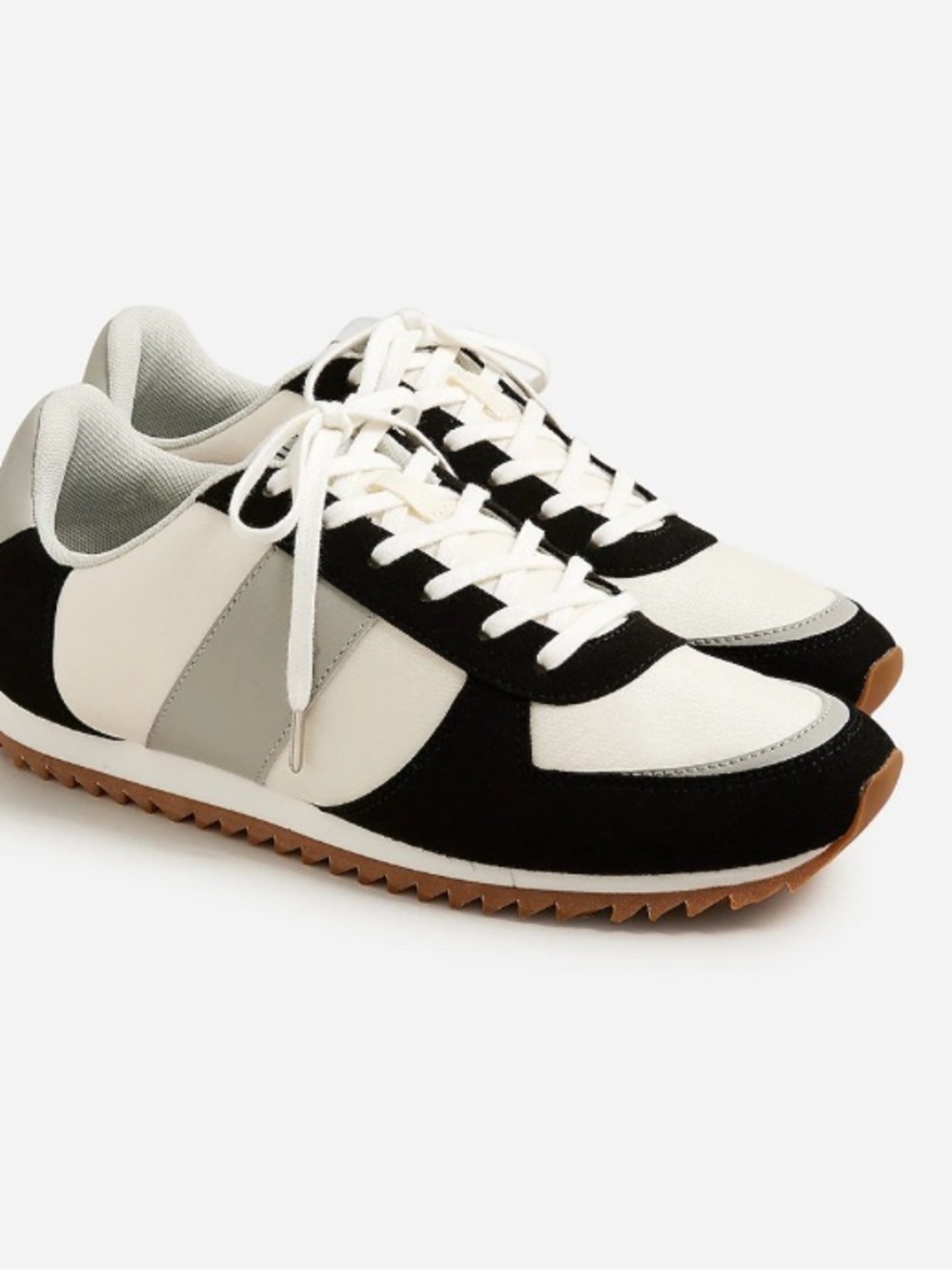 J. Crew Factory Cream and Black Women's Sneakers